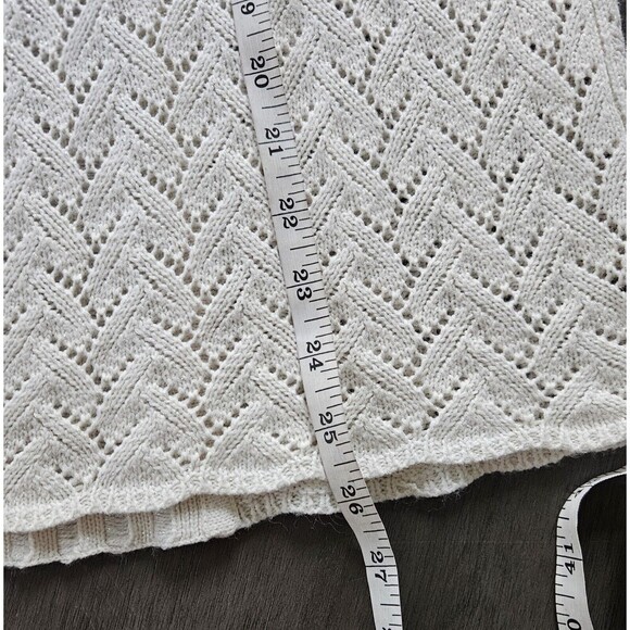 Susan Graver Cream Shimmer Open Front Knit Cardigan Sweater Women's Size XSmall - Picture 4 of 6